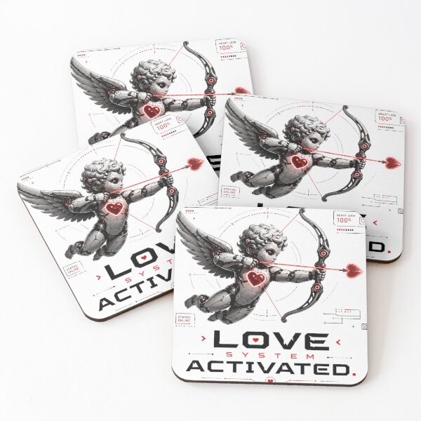 Item preview, Love System Activated – Cyber Cupid Robot Valentine Sci-Fi designed and sold by the-dovlat.