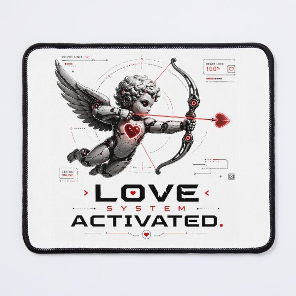 Item preview, Love System Activated – Cyber Cupid Robot Valentine Sci-Fi designed and sold by the-dovlat.