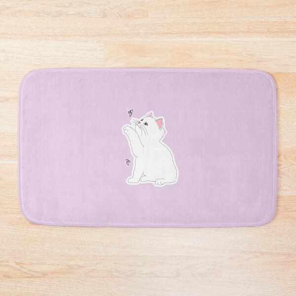 Item preview, a pink kitty playing with a butterfly designed and sold by sara747.