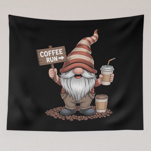 Item preview, Gnome Graphic With Coffee Run Sign For Coffee Lover designed and sold by TrinaEspinoza.