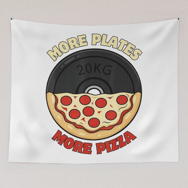 Item preview, More Plates More Pizza Gym Humor designed and sold by eliramaison.
