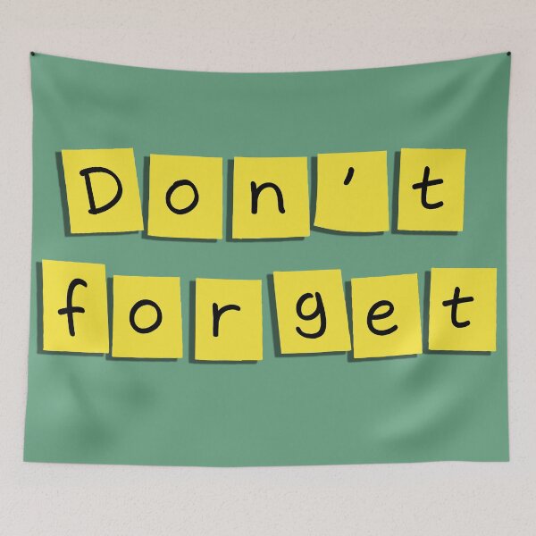 Item preview, "Don't forget" text on a small sticky note! - Yellow designed and sold by Alan-David.