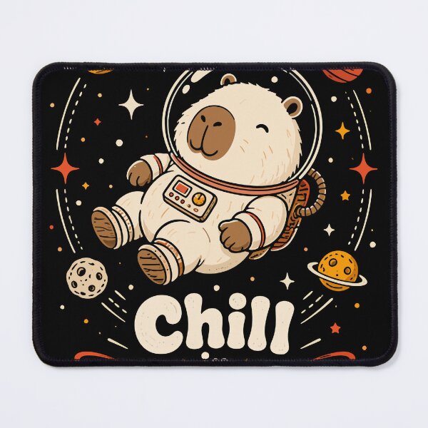 Item preview, Cute Capybara Astronaut Floating and Chilling in Outer Space designed and sold by 89BLACK.