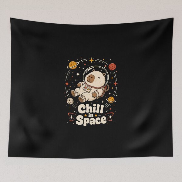 Item preview, Cute Capybara Astronaut Floating and Chilling in Outer Space designed and sold by 89BLACK.
