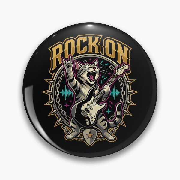 Item preview, Funny Rock On Cat Playing Electric Guitar Heavy Metal designed and sold by michealhunt1.