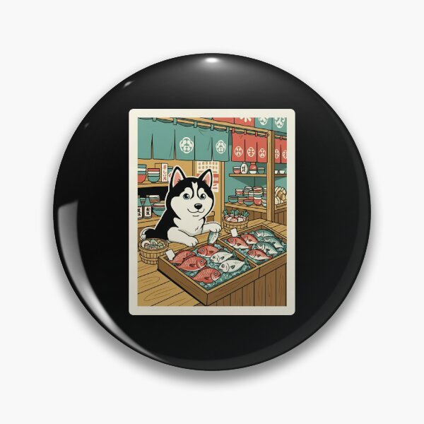 Item preview, Shiba Inu Fish Market Illustration Cozy Scene designed and sold by JordynLadukeg65.