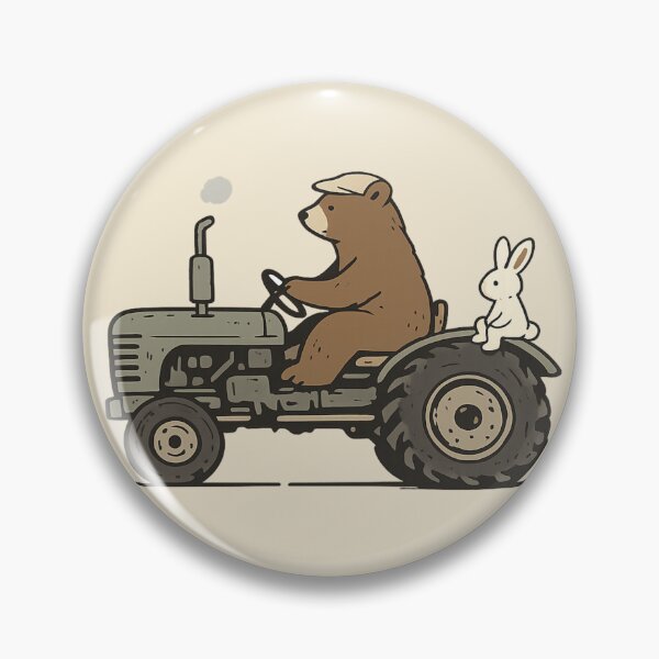 Item preview, Bear Driving Tractor – Whimsical Animal Art designed and sold by Dogandesighn.
