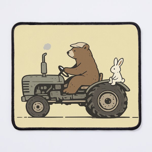 Item preview, Bear Driving Tractor – Whimsical Animal Art designed and sold by Dogandesighn.