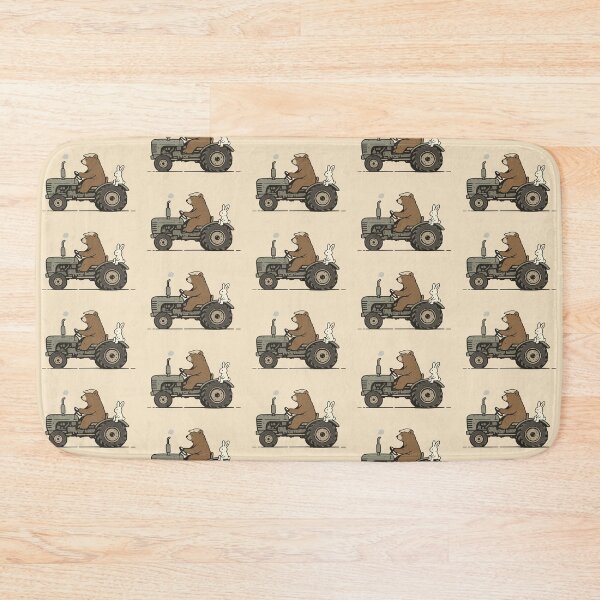 Item preview, Bear Driving Tractor – Whimsical Animal Art designed and sold by Dogandesighn.