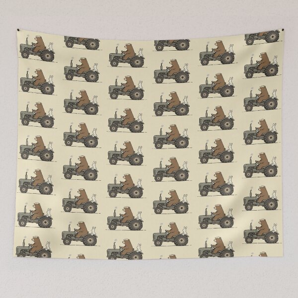 Item preview, Bear Driving Tractor – Whimsical Animal Art designed and sold by Dogandesighn.