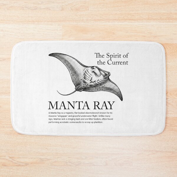 Item preview, Manta Ray - The Spirit of the Current Vintage Marine Biology   designed and sold by MotionBanana Art.