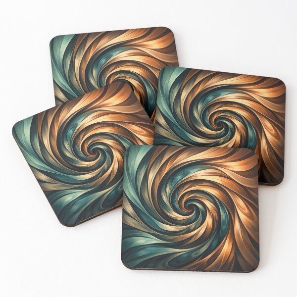 Item preview, Metallic Swirl: Teal and Bronze Spiral Vortex designed and sold by Owcomm.