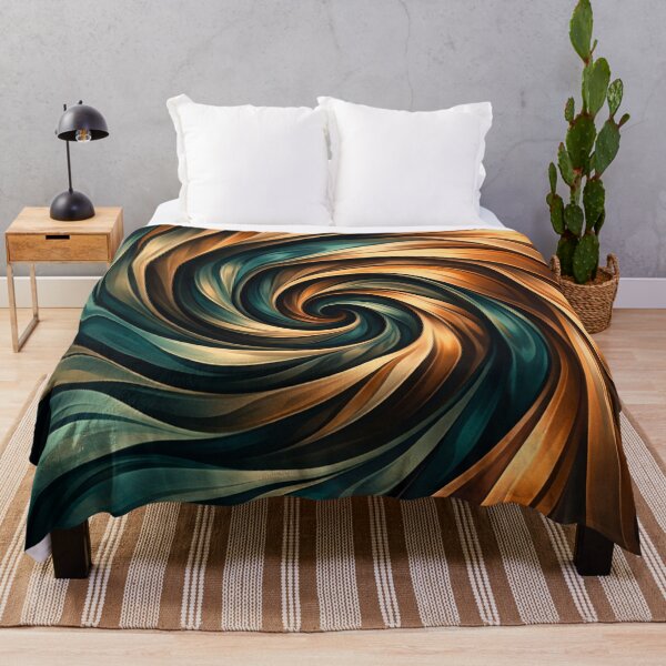 Item preview, Metallic Swirl: Teal and Bronze Spiral Vortex designed and sold by Owcomm.