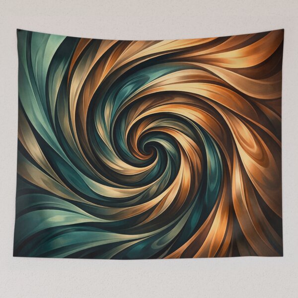 Item preview, Metallic Swirl: Teal and Bronze Spiral Vortex designed and sold by Owcomm.