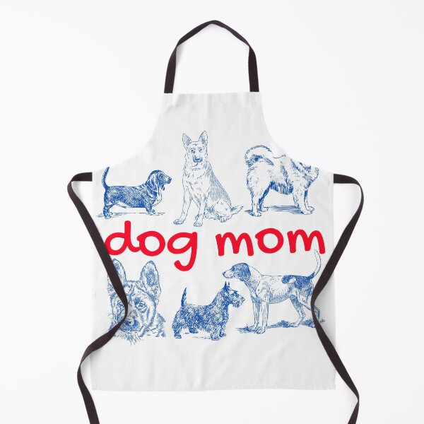 Item preview, Dog Mom Retro Blue Illustrations - Wobbly Line Art Dog Art designed and sold by Niji Hibana.