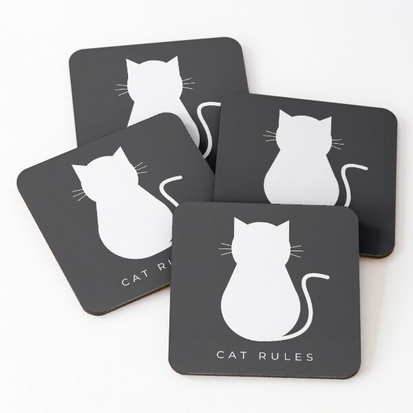 Item preview, Copy of Minimalist Cat Rules (Dark Mode)- Modern Feline Wall Art designed and sold by Très Joli Brothers.