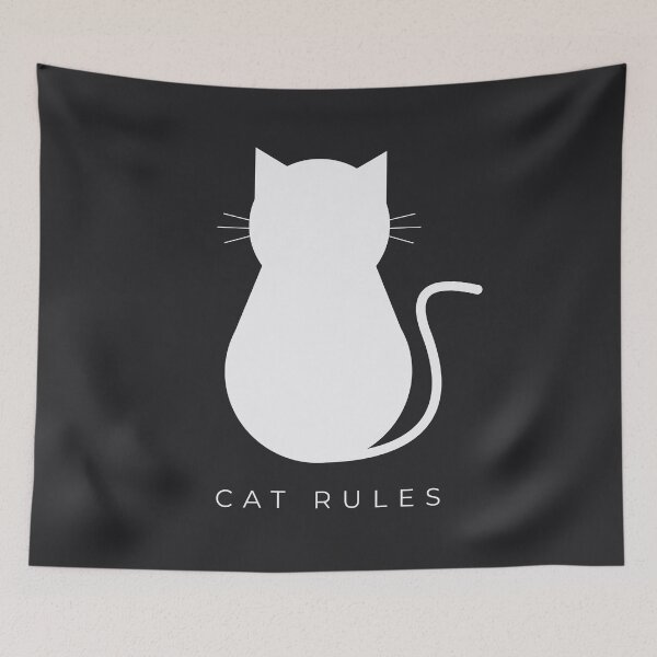 Item preview, Copy of Minimalist Cat Rules (Dark Mode)- Modern Feline Wall Art designed and sold by Très Joli Brothers.
