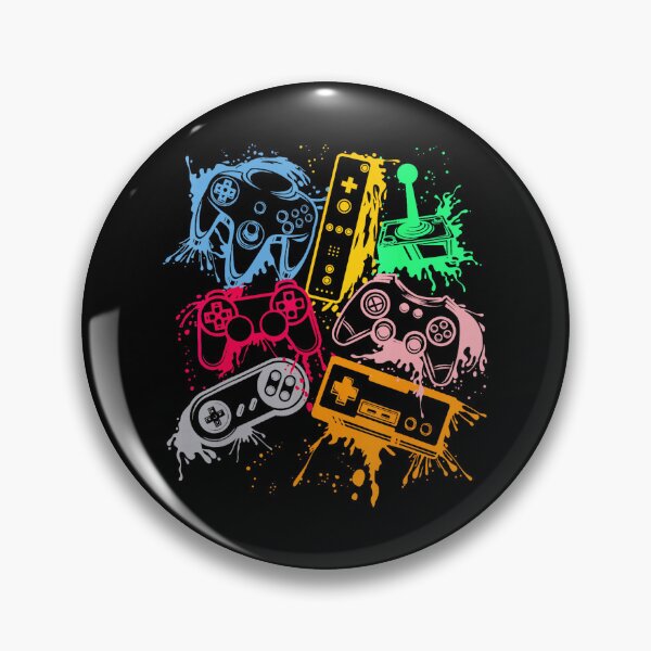 Item preview, Retro Gaming Controllers Paint Splash Collage designed and sold by FGTV2021.