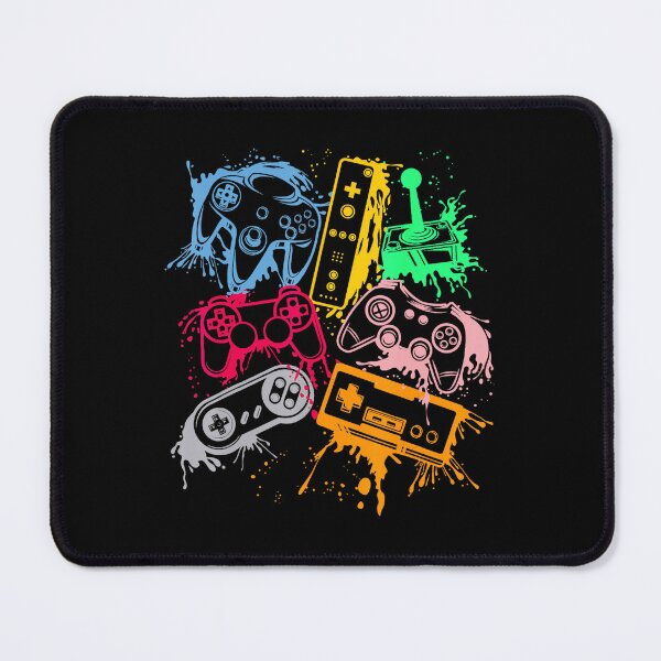Item preview, Retro Gaming Controllers Paint Splash Collage designed and sold by FGTV2021.