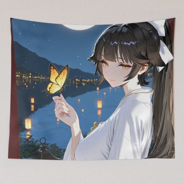 Item preview, Takao Azur Lane Moonlight Butterfly Kimono Night designed and sold by SuperTeamCanada.