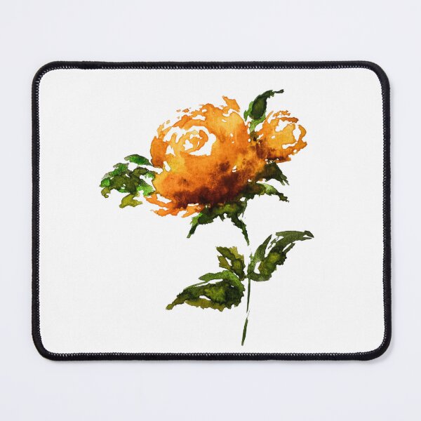 Item preview, Hand-painted Yellow Orange Rose Watercolor Art Print| Yellow Rose Sticker designed and sold by Little Bloom Studio.