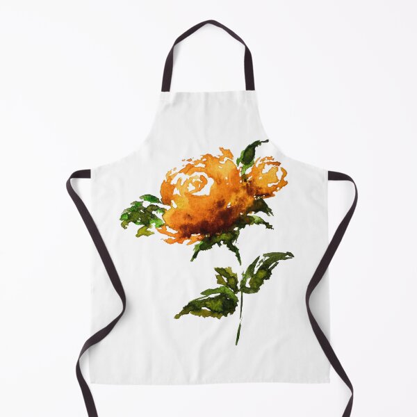 Item preview, Hand-painted Yellow Orange Rose Watercolor Art Print| Yellow Rose Sticker designed and sold by Little Bloom Studio.