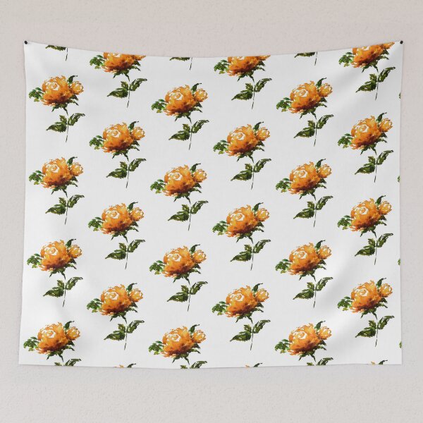 Item preview, Hand-painted Yellow Orange Rose Watercolor Art Print| Yellow Rose Sticker designed and sold by Little Bloom Studio.