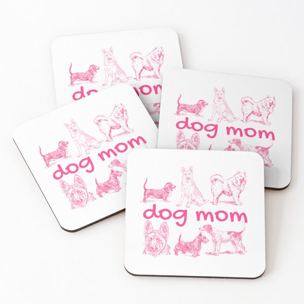 Item preview, Dog Mom Pink Retro Illustrations - Kawaii Wobbly Line Art designed and sold by Niji Hibana.