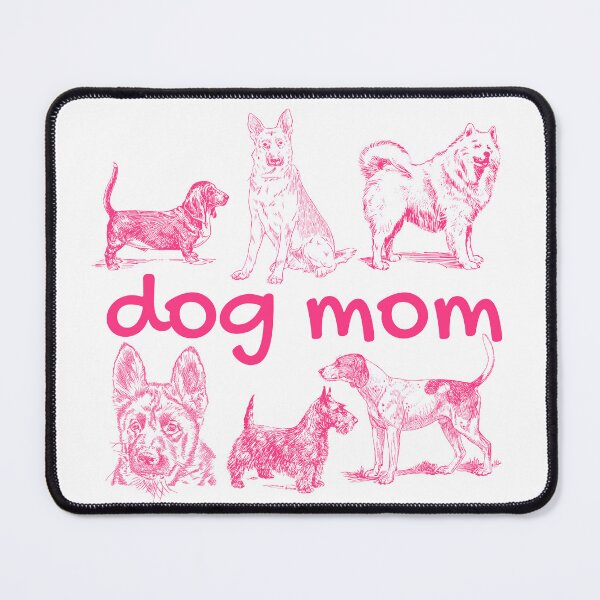 Item preview, Dog Mom Pink Retro Illustrations - Kawaii Wobbly Line Art designed and sold by Niji Hibana.