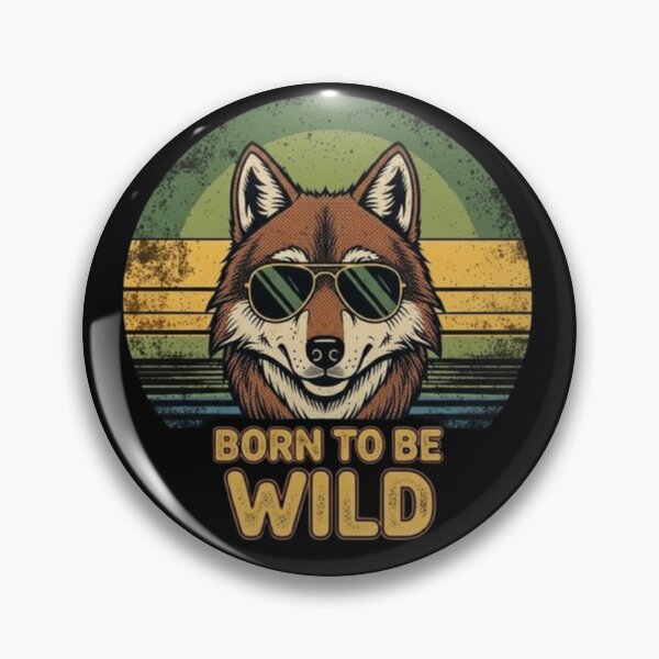 Item preview, Born to Be Wild – Retro Wolf Art designed and sold by Dogandesighn.