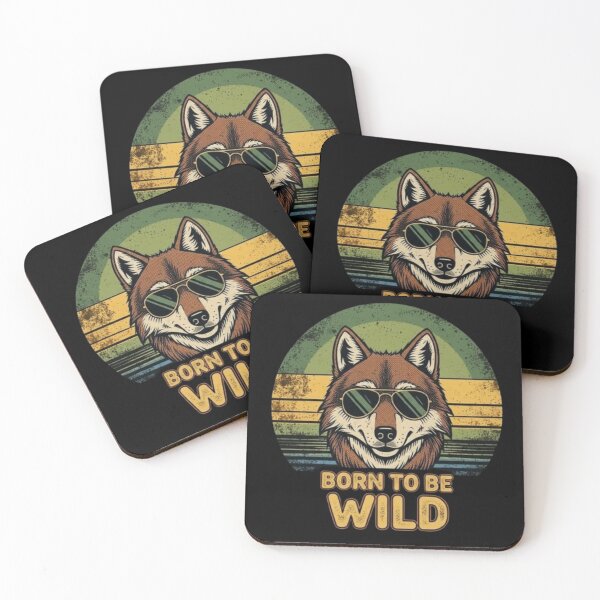 Item preview, Born to Be Wild – Retro Wolf Art designed and sold by Dogandesighn.