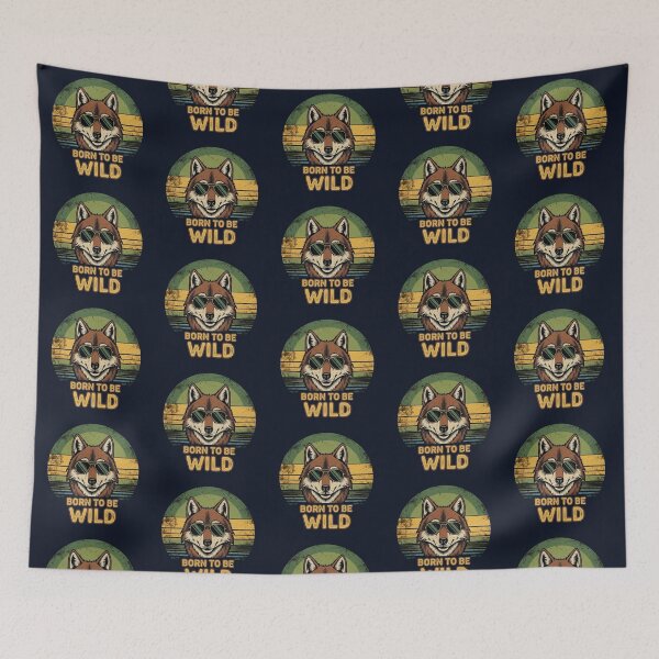 Item preview, Born to Be Wild – Retro Wolf Art designed and sold by Dogandesighn.