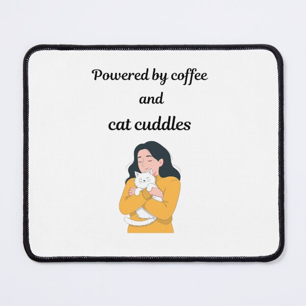 Item preview, Powered by Coffee and Cat Cuddles designed and sold by jyotsanafinds.
