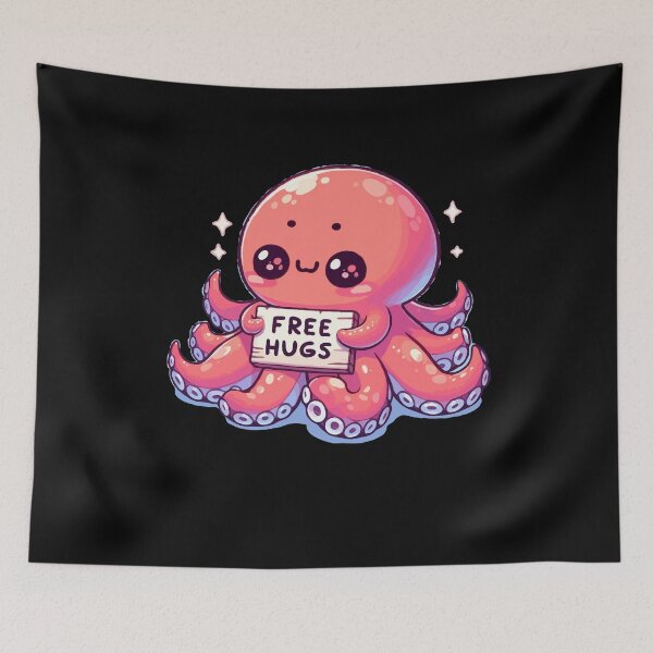 Item preview, Kawaii Pink Sea Creature designed and sold by Emegan Print Art.