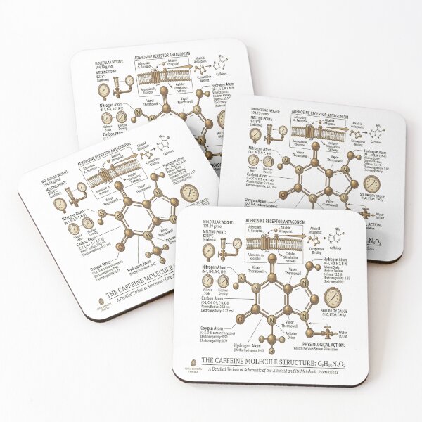 Item preview, The Caffeine Molecule - Advanced Coffee Chemistry Schematic designed and sold by ClaussShop.