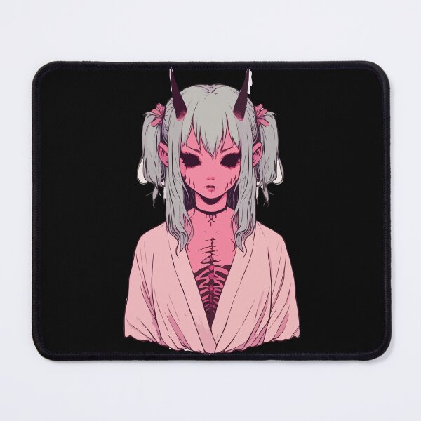Item preview, Ethereal Stitched Silver Haired Demoness designed and sold by Emegan Print Art.