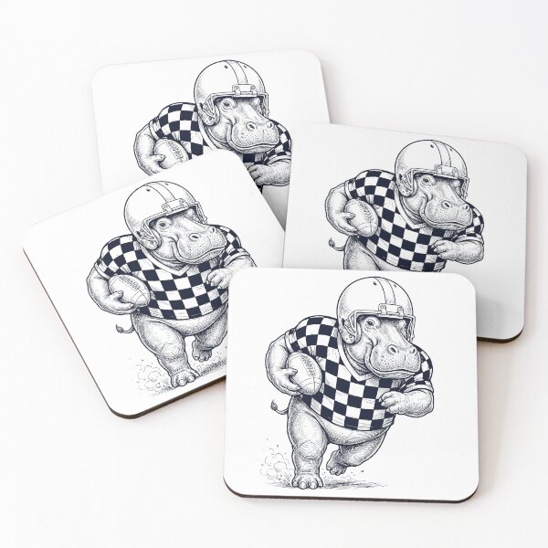 Item preview, Vintage Hippo Playing American Football Player Animal Lover designed and sold by TerryConnells.