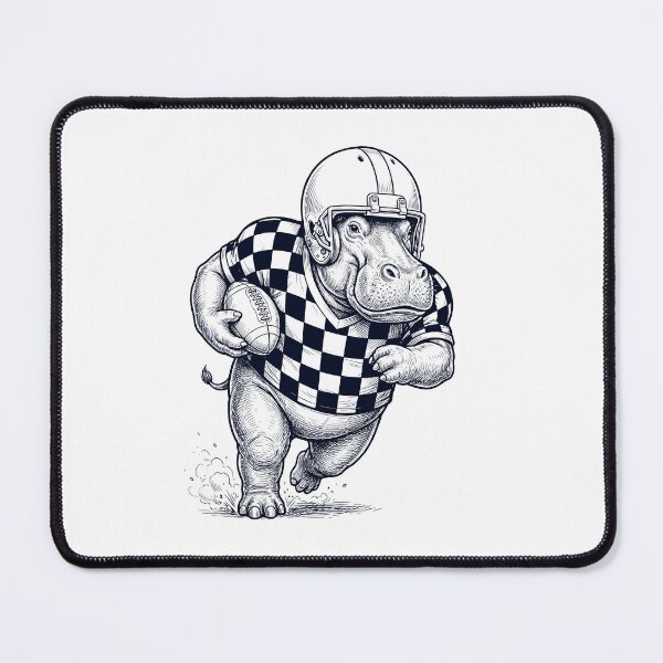 Item preview, Vintage Hippo Playing American Football Player Animal Lover designed and sold by TerryConnells.