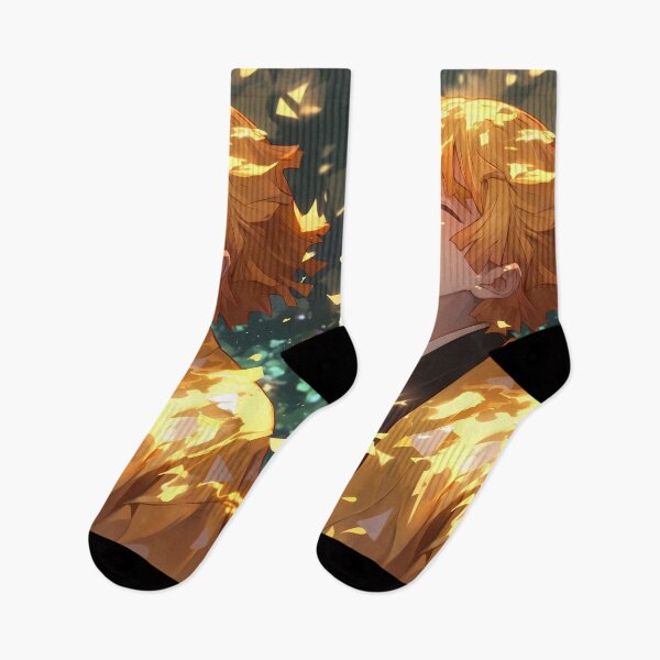 Item preview, Zenitsu Agatsuma Demon Slayer Golden Leaves Peaceful Daydream Vibes designed and sold by SuperTeamCanada.