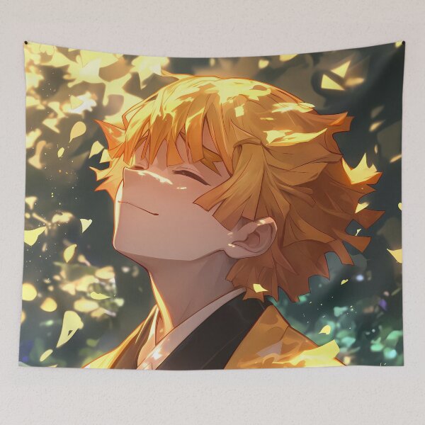 Item preview, Zenitsu Agatsuma Demon Slayer Golden Leaves Peaceful Daydream Vibes designed and sold by SuperTeamCanada.