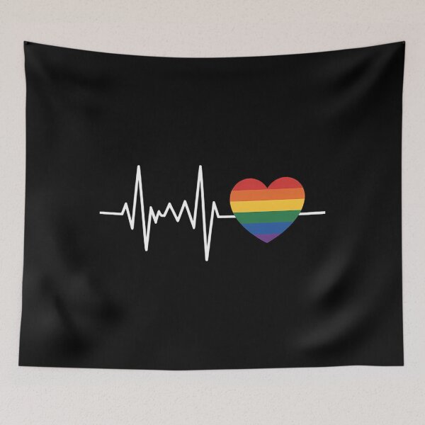 Item preview, Heartbeat Rainbow Heart Gay LGBT Pride Medical Nurse designed and sold by TrinaEspinoza.
