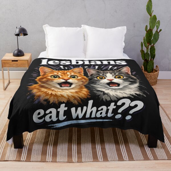 Item preview, Funny Shocked Cats Lesbians Eat What?? Inappropriate Joke designed and sold by Owcomm.