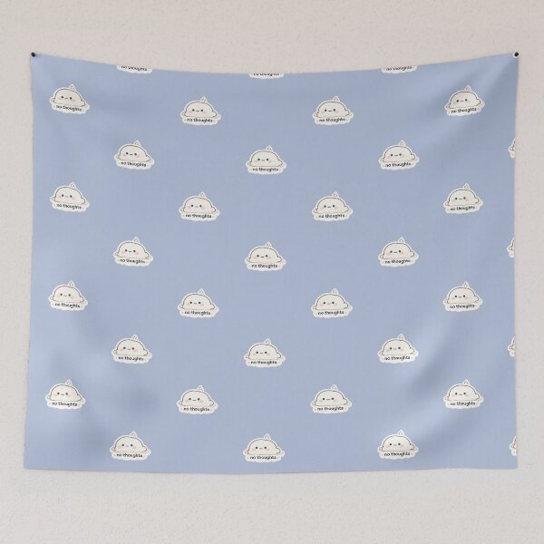 Item preview, No Thoughts Sticker – Cute Kawaii Empty Mind Aesthetic Mood Sticker designed and sold by Qingtian814.