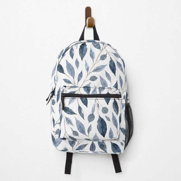 Item preview, Blue Watercolor Botanical Pattern – Elegant Leaf & Berry Seamless Design designed and sold by MyTutina.