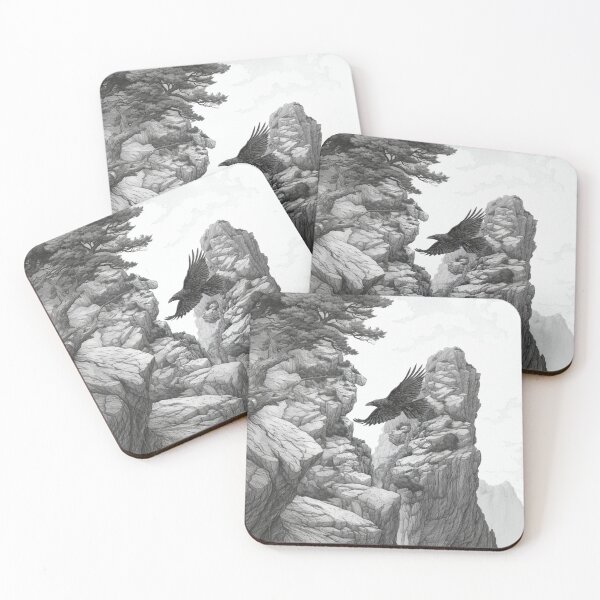 Item preview, A Raven gliding above rugged cliffs, Birds in Motion designed and sold by CDC40.