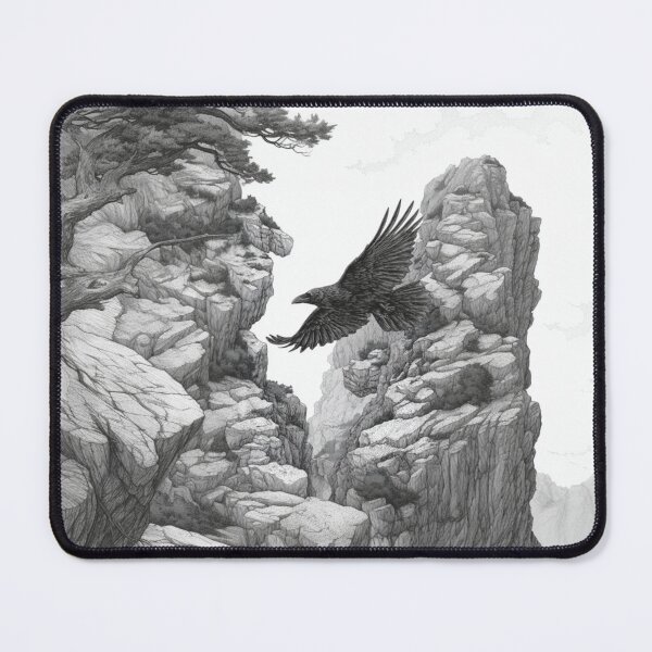 Item preview, A Raven gliding above rugged cliffs, Birds in Motion designed and sold by CDC40.