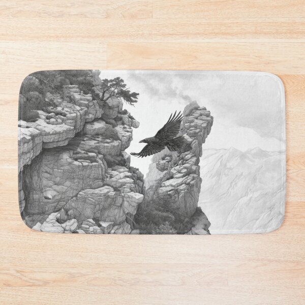 Item preview, A Raven gliding above rugged cliffs, Birds in Motion designed and sold by CDC40.