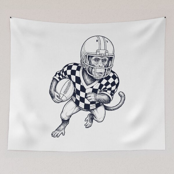 Item preview, Mono vintage jugando al fútbol americano, amante de los animales designed and sold by TerryConnells.