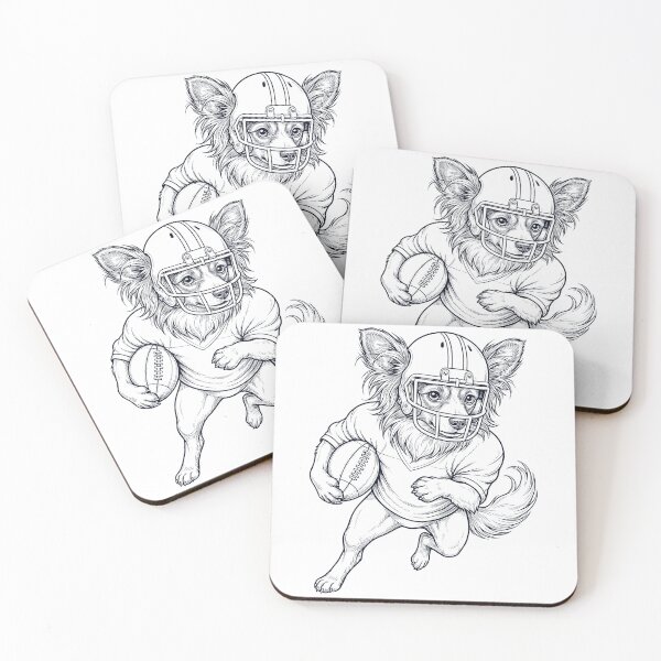 Item preview, Vintage Papillon Playing American Football Player Dog Lover designed and sold by TerryConnells.