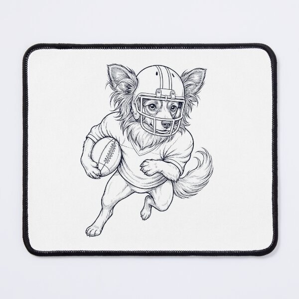 Item preview, Vintage Papillon Playing American Football Player Dog Lover designed and sold by TerryConnells.